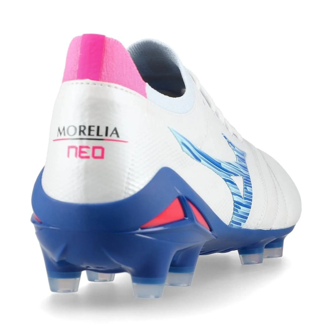 Mizuno Morelia Neo IV Beta Made in Japan FG Urban Electric - White/Tanager Turquoise/Pink